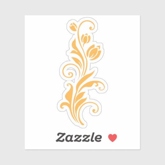 Sticker Ornamental Floral Flower Design  (Feuille)