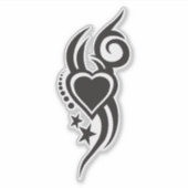 Sticker Ornamental Floral Heart Tattoo  (Devant)