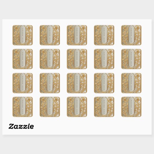 Sticker Ornate Or moderne (Feuille)