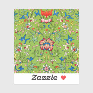 Sticker Ornement chinois vintage Owen Jones floral vert