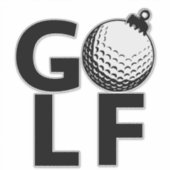 Sticker Ornement de golf de Noël (Devant)
