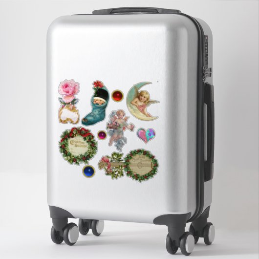 Sticker Ornements de Noël, Anges, Bas, Gemmes (Sur valise)