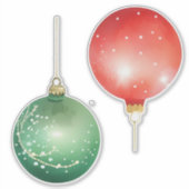 Sticker Ornements de Noël rouges et verts (Devant)