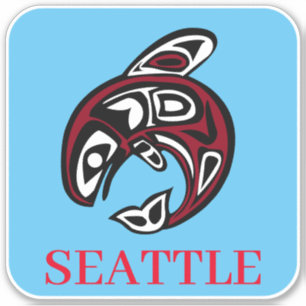 Sticker Orque Baleine Tueuse Amérindien Haida de Seattle