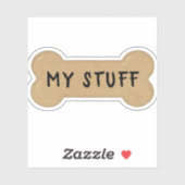 Sticker Os de lait marron avec texte (Feuille)
