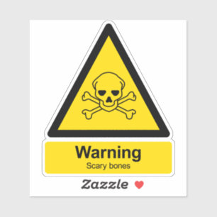Sticker Os effrayant parodique signe d'avertissement toxiq