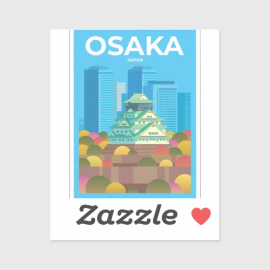 Sticker Osaka Castle japon (Feuille)