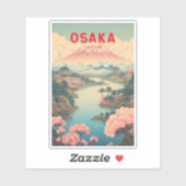 Sticker Osaka Japon Mont Fuji Travel Art Vintage (Feuille)