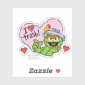 Sticker Oscar "I Love Trash" Valentine (Feuille)