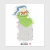 Sticker Oscar the Grouch Trash Can Lean (Feuille)