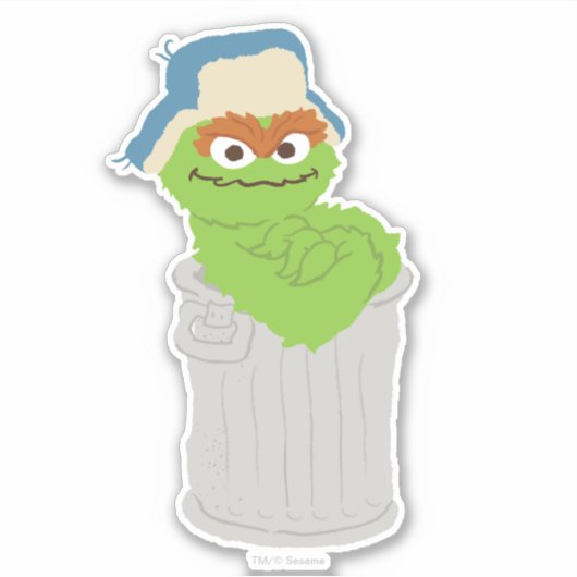 Sticker Oscar the Grouch Trash Can Lean (Devant)