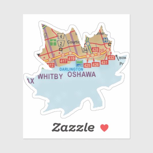 Sticker Oshawa Ontario Feuille peinte (Feuille)