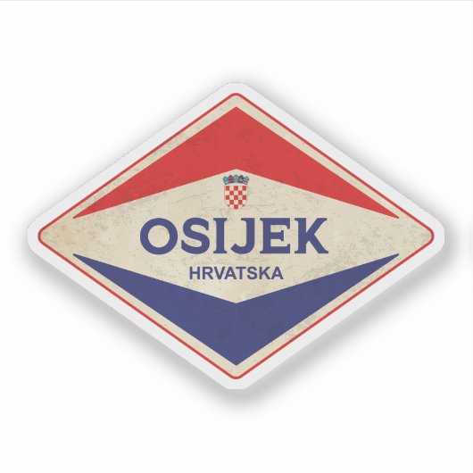 Sticker Osijek Croatie Vintage (Devant)