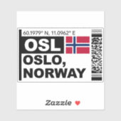 Sticker OSL Oslo Boarding Pass - Norway Travel (Feuille)
