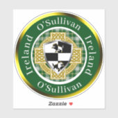 Sticker O'Sullivan Irish Shield/Celtic Cross Personalized (Feuille)