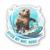 Sticker Otter 841 Surf Otter Elle Vole Surfboards Otte (Recto)