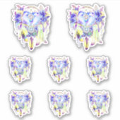 Sticker Otter Dreamcatcher Blue Jaune Floral (Devant)