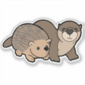 Sticker Otter et Hedgehog (Devant)
