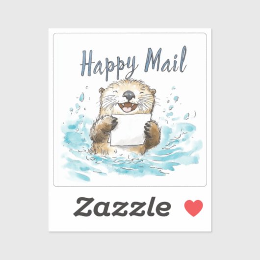 Sticker Otter Happy Mail (Feuille)