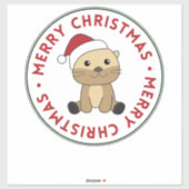 Sticker Otter Noël Neige Animaux d'hiver Otter (Feuille)