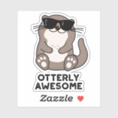 Sticker Otter Pun animal d'Otter d'un drôle d'aspect (Feuille)