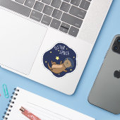 Sticker Otter Space Funny Astronaut Otter Pun (Ordinateur portable avec iPhone)