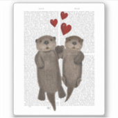 Sticker Otters tenant les mains (Devant)