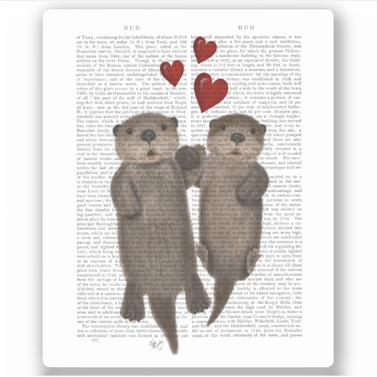 Sticker Otters tenant les mains (Devant)