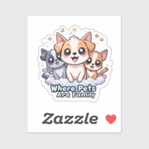 Sticker Où les animaux de compagnie sont famille Vinyl mig