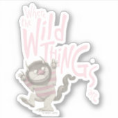 Sticker Où les choses sauvages sont citées - rose (Devant)