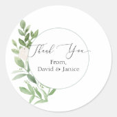 Sticker ou sceau en Merci rond fleuri (Devant)