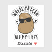 Sticker Où Ya Bean Toute Ma Vie Drôle Jeu De Légumes (Feuille)