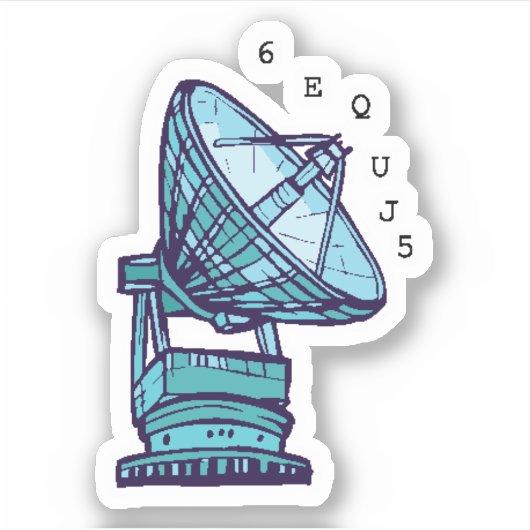 Sticker Ouah ! Signal SETI Message 6EQUJ5 8/15/77 (Devant)