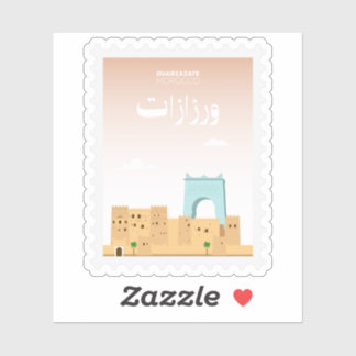 Sticker Ouarzazate Morocco Postage Stamp Travel