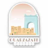 Sticker Ouarzazate ville Maroc Skyline (Recto)
