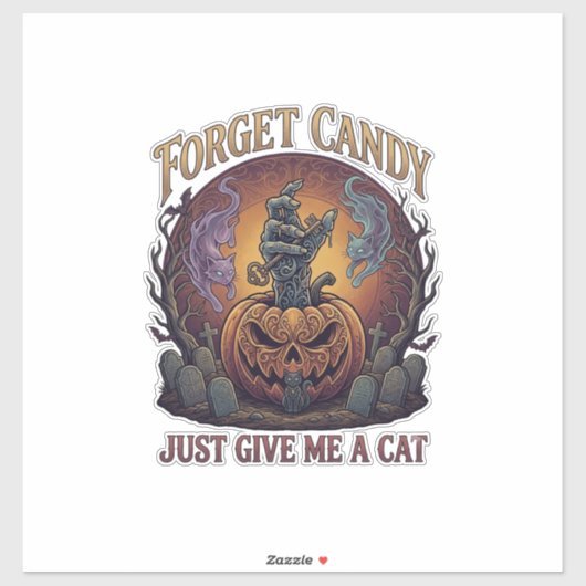 Sticker Oublie les bonbons, donne-moi simplement un chat H (Feuille)
