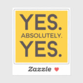 Sticker Oui Absolument Oui | Affirmation jaune gras (Feuille)