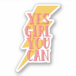 Sticker oui fille vous pouvez, bouteille d'eau de bureau f