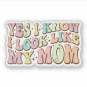 Sticker Oui Je sais que j'ai l'air de la fête de ma mère S (Devant)