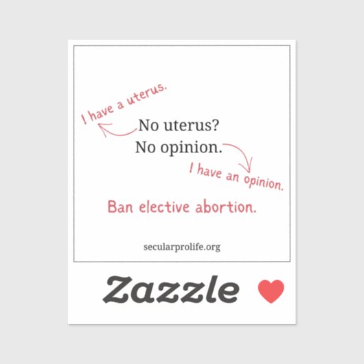 Sticker oui utérus oui opinion (Feuille)