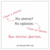 Sticker oui utérus oui opinion (Recto)