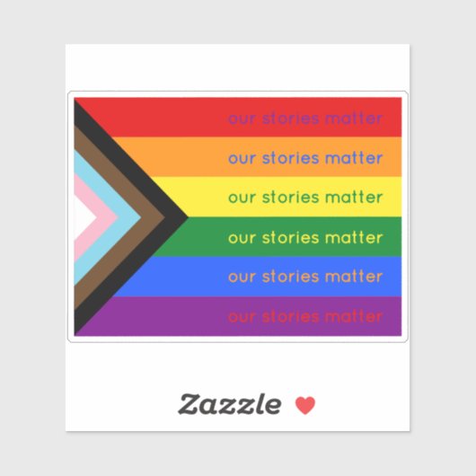 Sticker Our Stories Matter Gay Pride Intersection Rainbow (Feuille)