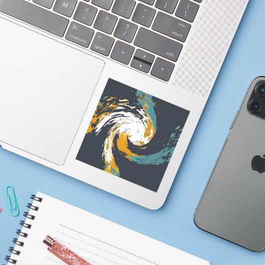 Sticker Ouragan Twirl (Ordinateur portable avec iPhone)