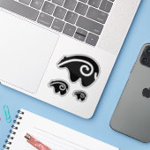 Sticker ours (Ordinateur portable avec iPhone)