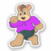 Sticker Ours à la course (Recto)