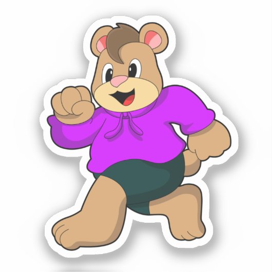 Sticker Ours à la course (Recto)