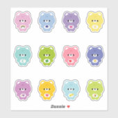 Sticker Ours arc-en-ciel mignon (Feuille)