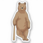 Sticker Ours au baseball avec batte de baseball (Recto)