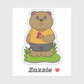 Sticker Ours aux fleurs (Feuille)