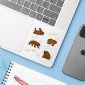 Sticker Ours Brown (Ordinateur portable avec iPhone)